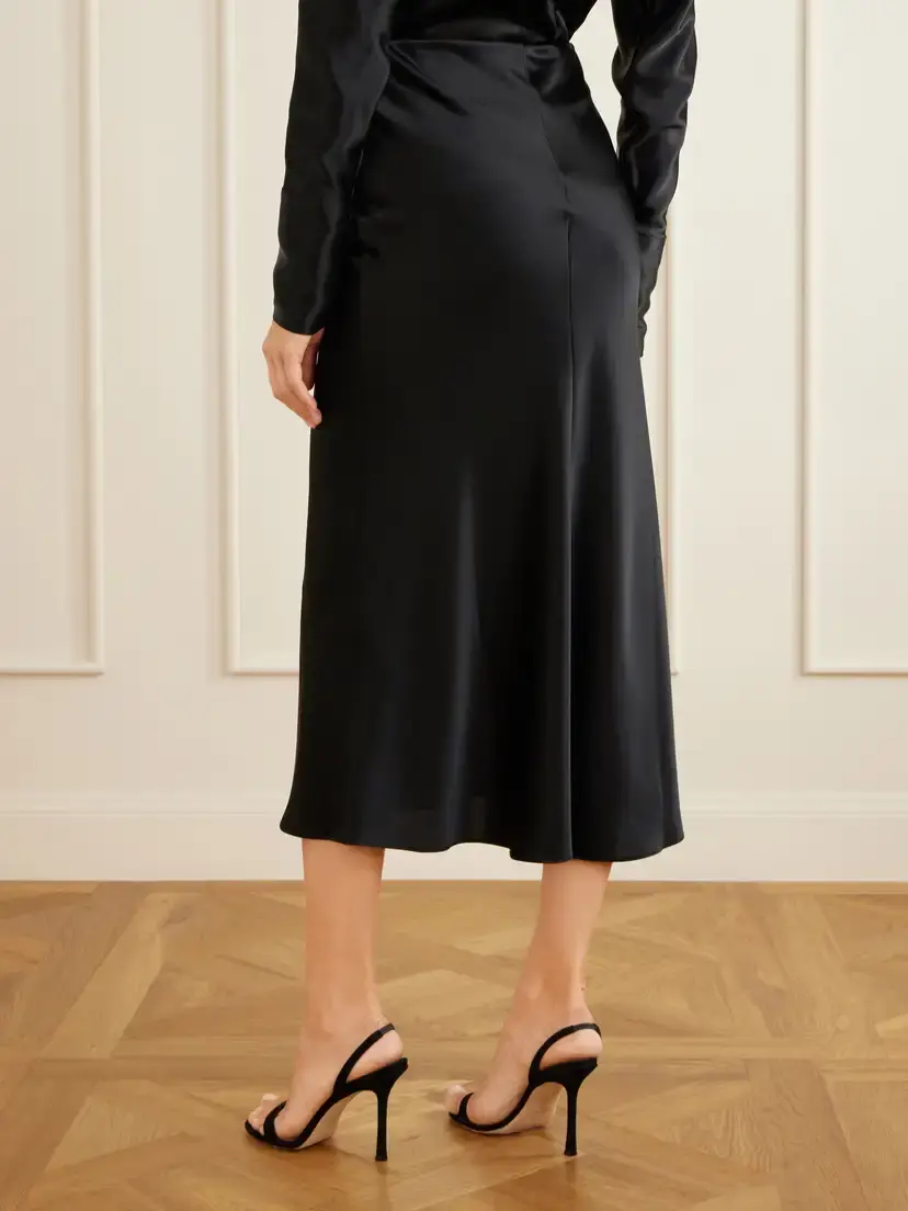 Galvan Valetta Satin Midi Skirt | Thumbnail 3 Galvan Valetta Satin Midi Skirt | Thumbnail 3