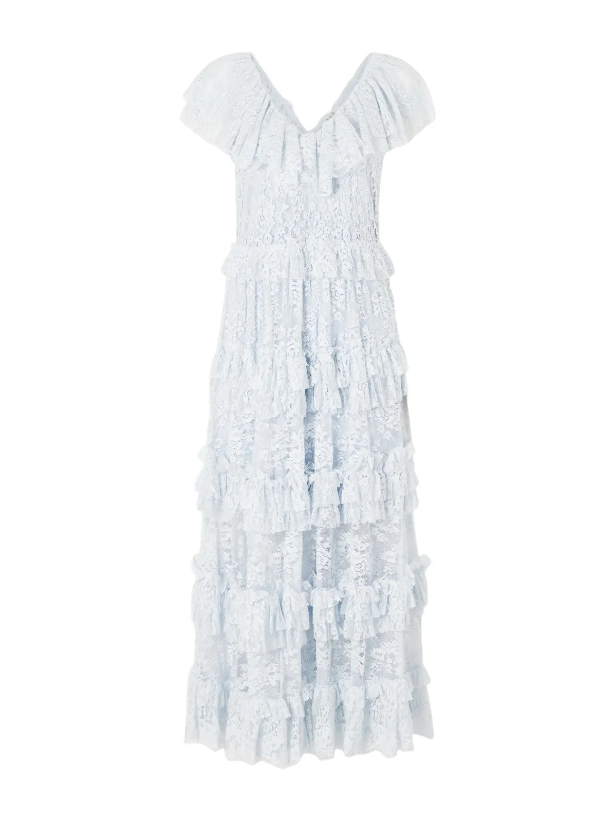 Sharleen Ruffled Lace Maxi Dress
