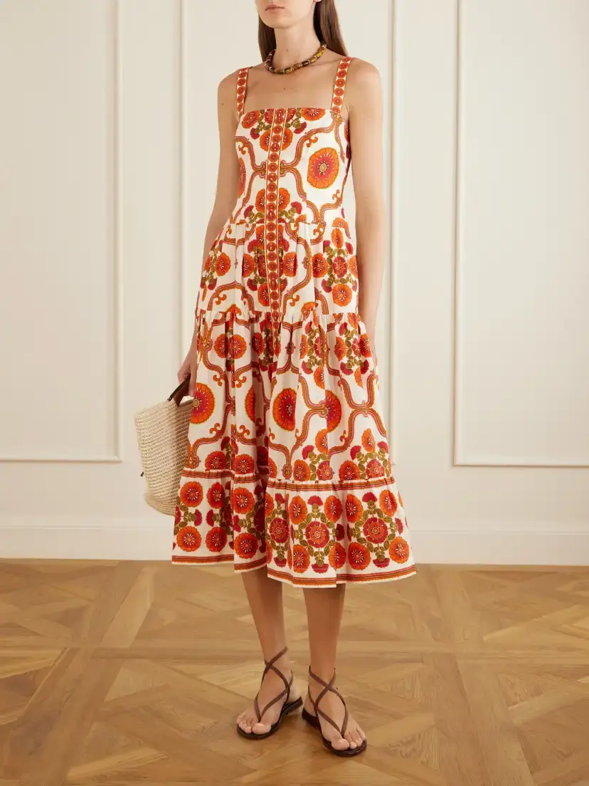 Cara Cara Margarita Tiered Floral-print Cotton-poplin Midi Dress | Thumbnail 2 Cara Cara Margarita Tiered Floral-print Cotton-poplin Midi Dress | Thumbnail 2