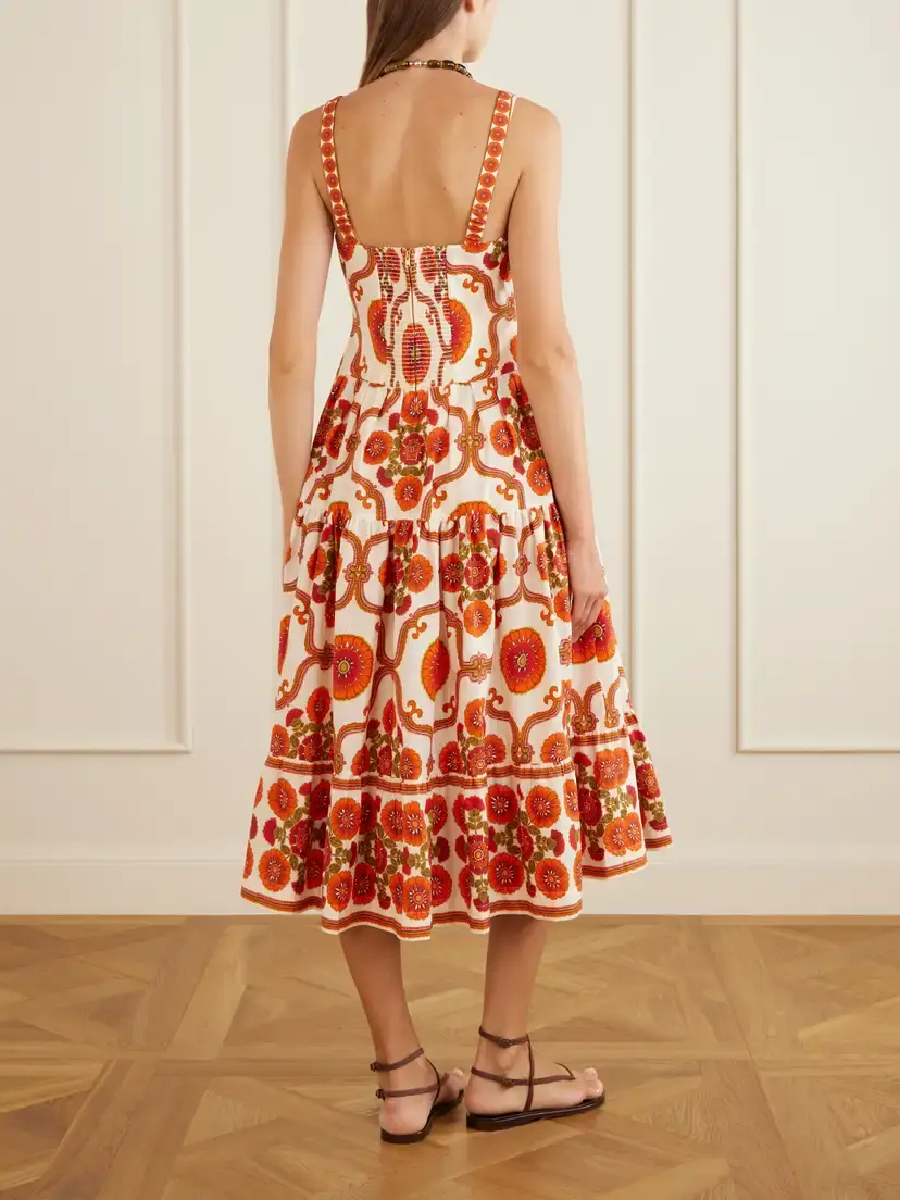 Cara Cara Margarita Tiered Floral-print Cotton-poplin Midi Dress | Thumbnail 3 Cara Cara Margarita Tiered Floral-print Cotton-poplin Midi Dress | Thumbnail 3
