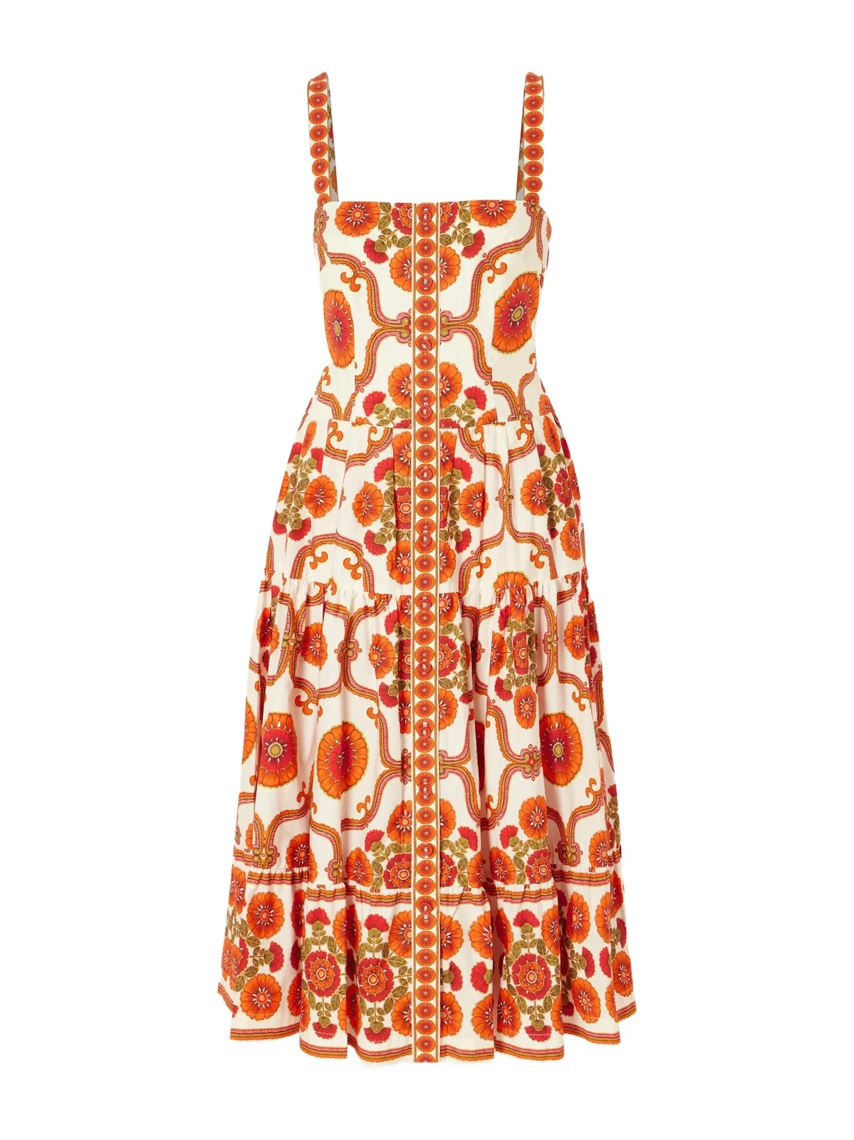 Margarita Tiered Floral-print Cotton-poplin Midi Dress Margarita Tiered Floral-print Cotton-poplin Midi Dress