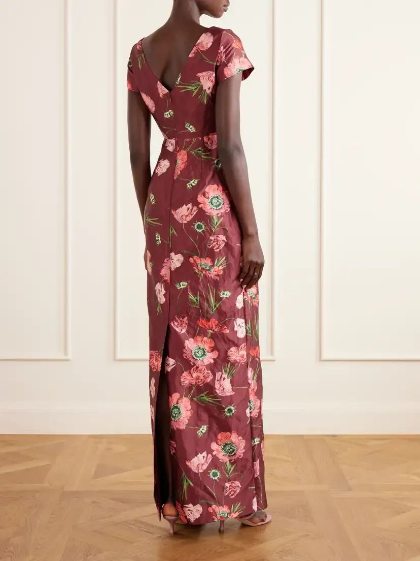 Erdem Floral-print Textured Satin Dress | Thumbnail 3 Erdem Floral-print Textured Satin Dress | Thumbnail 3