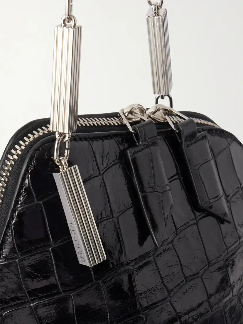 The Attico La Scala Asymmetric Croc-effect Leather Clutch | Thumbnail 5
