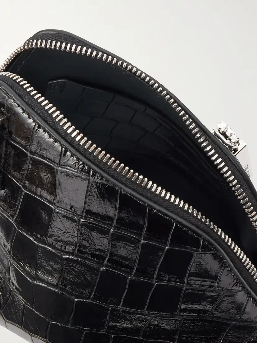 The Attico La Scala Asymmetric Croc-effect Leather Clutch | Thumbnail 6