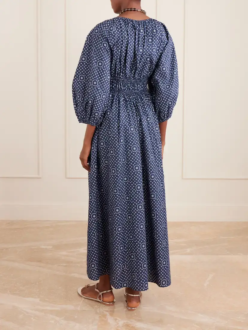 Matteau Shirred Paisley-print Organic Cotton Midi Dress | Thumbnail 3 Matteau Shirred Paisley-print Organic Cotton Midi Dress | Thumbnail 3