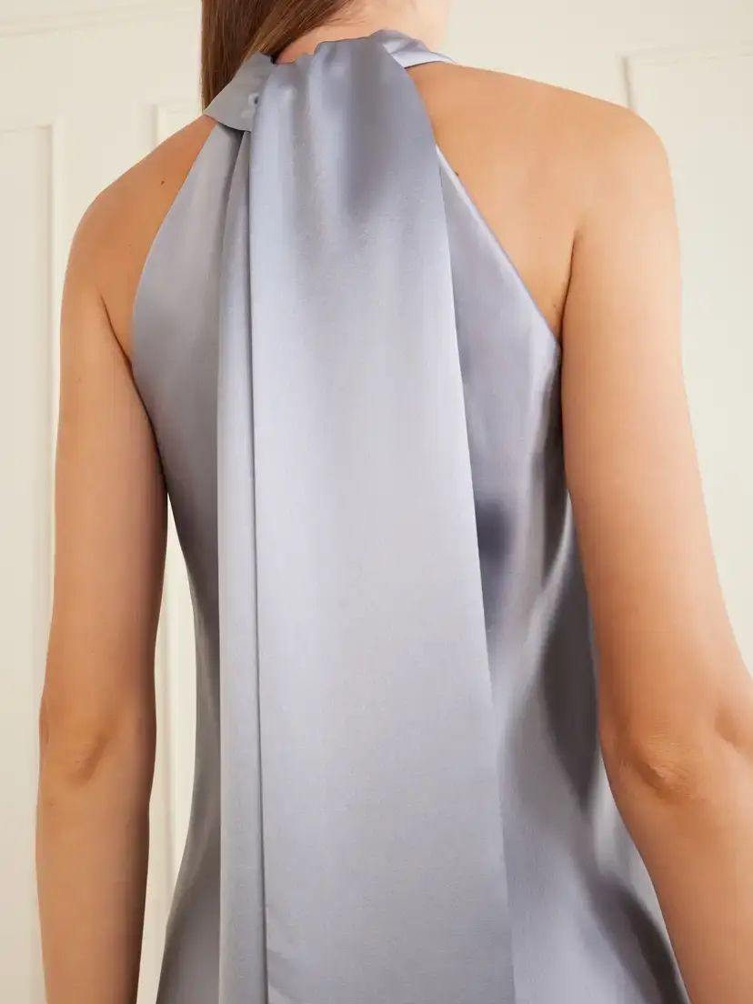 Galvan Siena Satin Halterneck Mini Dress | Thumbnail 5 Galvan Siena Satin Halterneck Mini Dress | Thumbnail 5
