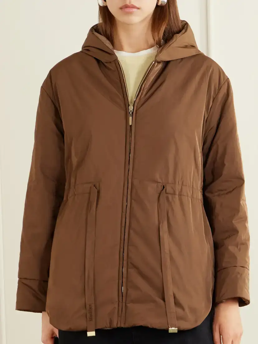 Max Mara Charme Hooded Belted Shell Jacket | Thumbnail 3 Max Mara Charme Hooded Belted Shell Jacket | Thumbnail 3