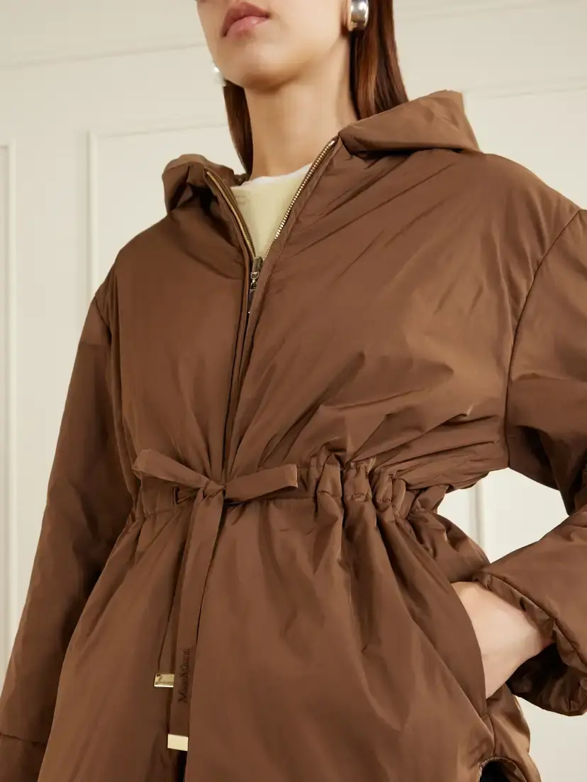 Max Mara Charme Hooded Belted Shell Jacket | Thumbnail 5 Max Mara Charme Hooded Belted Shell Jacket | Thumbnail 5