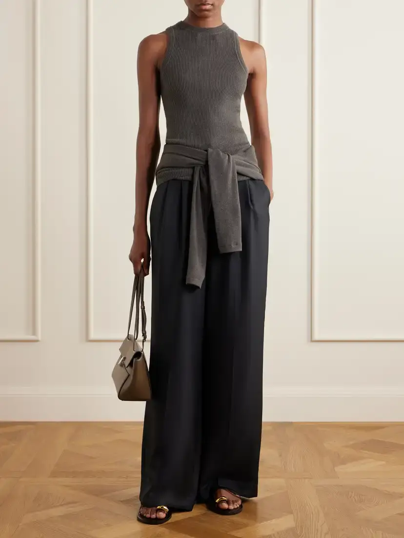Lisa Yang Amya Ribbed Cotton And Cashmere-blend Tank - Brown | Thumbnail 2 Lisa Yang Amya Ribbed Cotton And Cashmere-blend Tank - Brown | Thumbnail 2