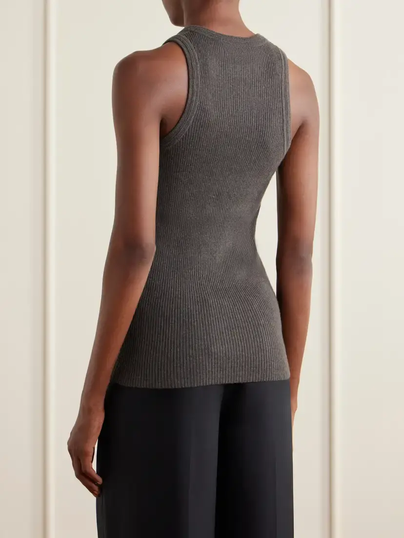 Lisa Yang Amya Ribbed Cotton And Cashmere-blend Tank - Brown | Thumbnail 4 Lisa Yang Amya Ribbed Cotton And Cashmere-blend Tank - Brown | Thumbnail 4