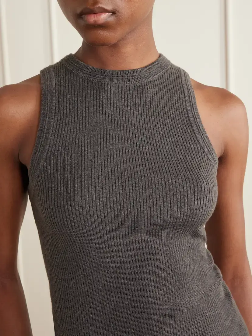 Lisa Yang Amya Ribbed Cotton And Cashmere-blend Tank - Brown | Thumbnail 5 Lisa Yang Amya Ribbed Cotton And Cashmere-blend Tank - Brown | Thumbnail 5