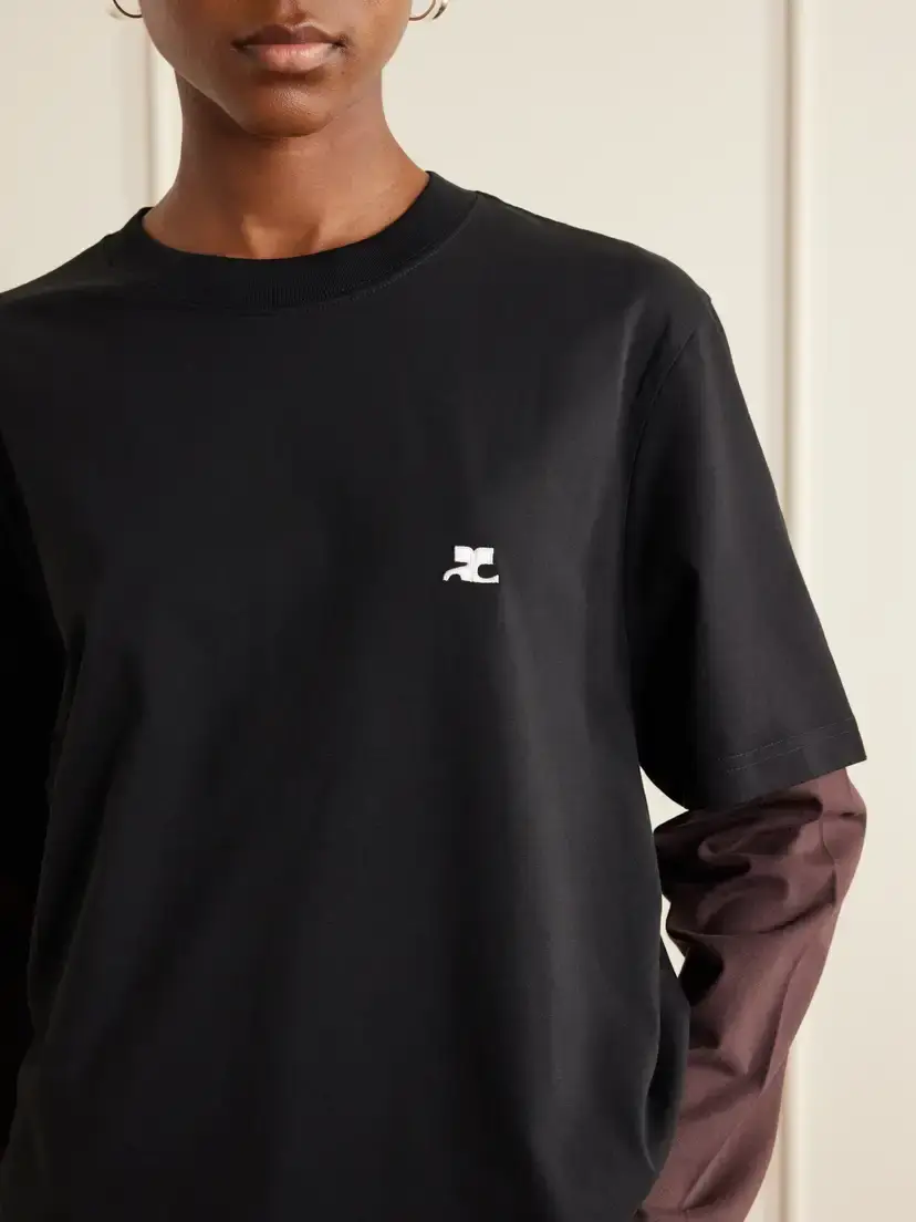 Courrèges Logo-embroidered Cotton-jersey T-shirt | Thumbnail 5 Courrèges Logo-embroidered Cotton-jersey T-shirt | Thumbnail 5