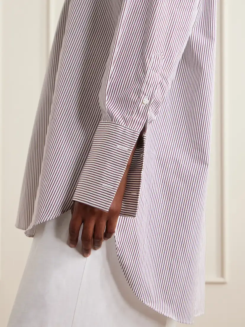 Comme Si Mandarin-collar Striped Cotton-poplin Tunic | Thumbnail 5 Comme Si Mandarin-collar Striped Cotton-poplin Tunic | Thumbnail 5