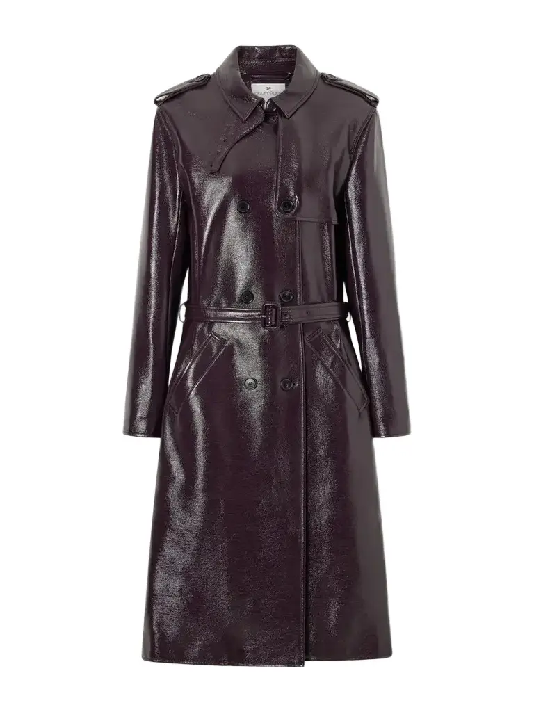Courrèges Belted Cotton-blend Vinyl Trench Coat | Image 1 Courrèges Belted Cotton-blend Vinyl Trench Coat | Image 1