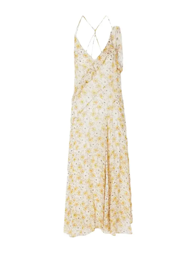 Marant Étoile Luxie Ruffled Chiffon Dress | Image 1 Marant Étoile Luxie Ruffled Chiffon Dress | Image 1