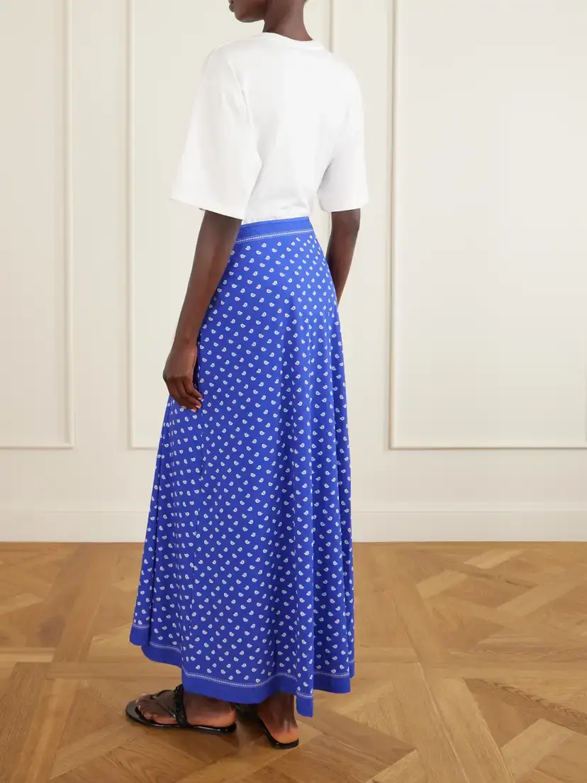Christopher Esber Orbit Embellished Ruched Printed Stretch-jersey Maxi Skirt | Thumbnail 3 Christopher Esber Orbit Embellished Ruched Printed Stretch-jersey Maxi Skirt | Thumbnail 3