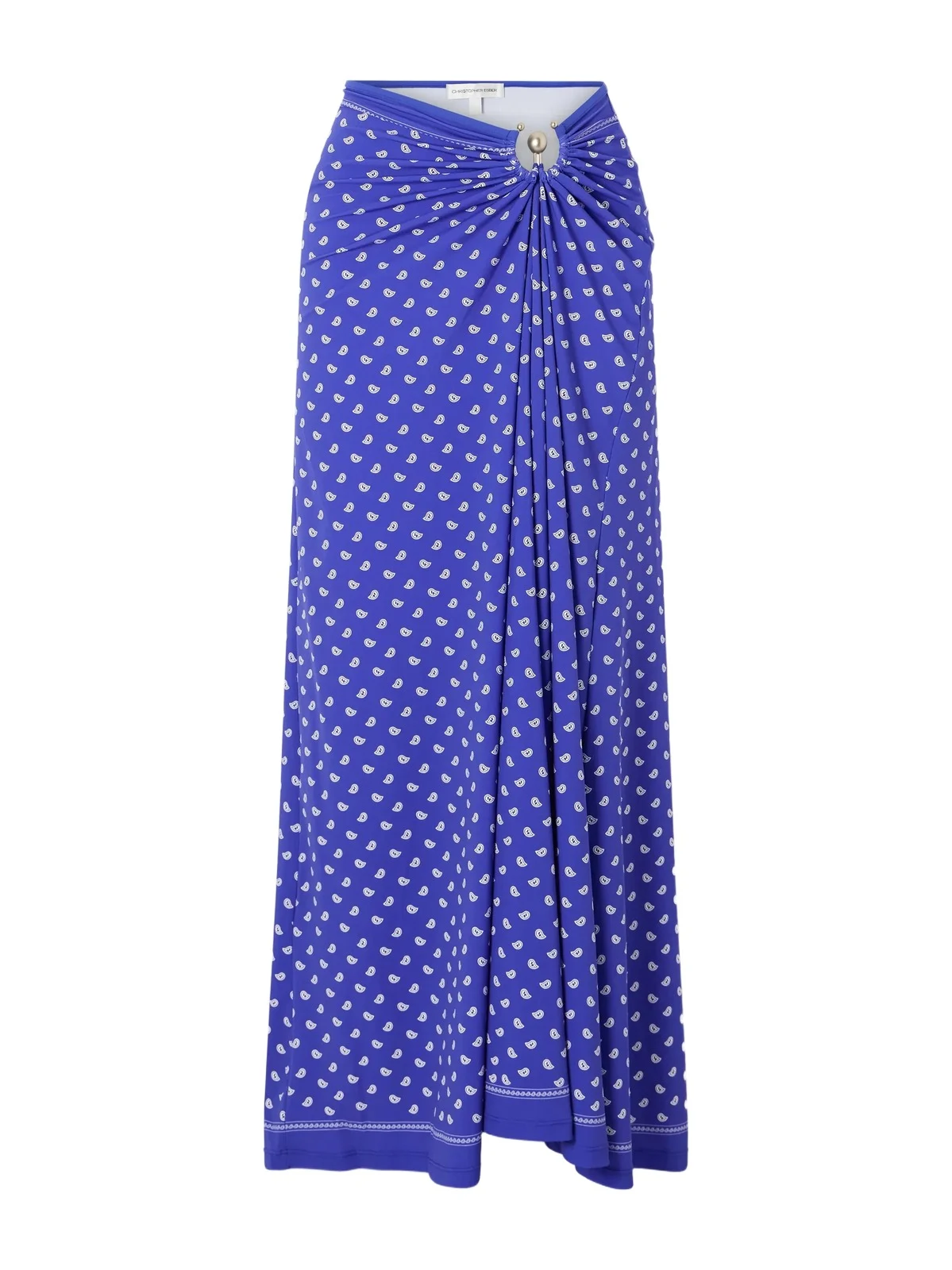 Orbit Embellished Ruched Printed Stretch-jersey Maxi Skirt Orbit Embellished Ruched Printed Stretch-jersey Maxi Skirt