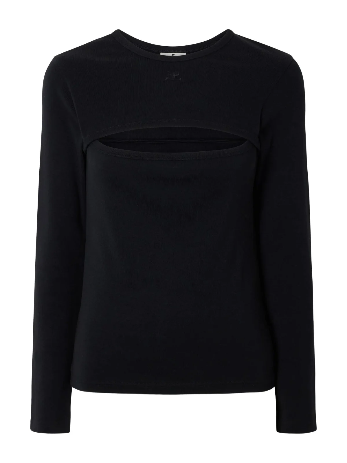 Courrèges Slash Logo-embroidered Cut-out Cotton Shirt