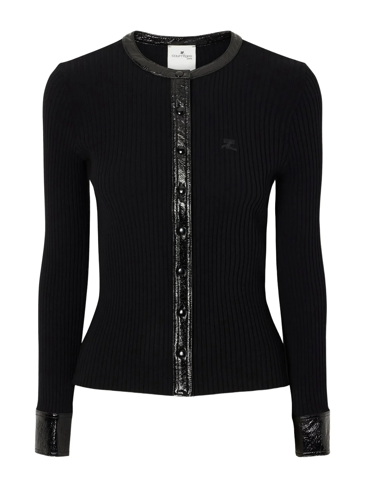 Logo-embroidered Ribbed-knit Cardigan Logo-embroidered Ribbed-knit Cardigan
