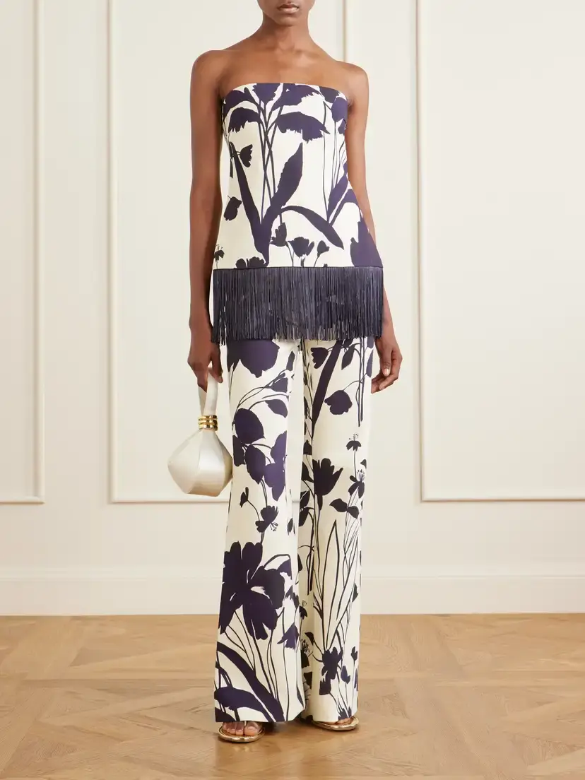 Cara Cara Benita Fringed Floral-print Stretch-crepe Tank | Thumbnail 2 Cara Cara Benita Fringed Floral-print Stretch-crepe Tank | Thumbnail 2