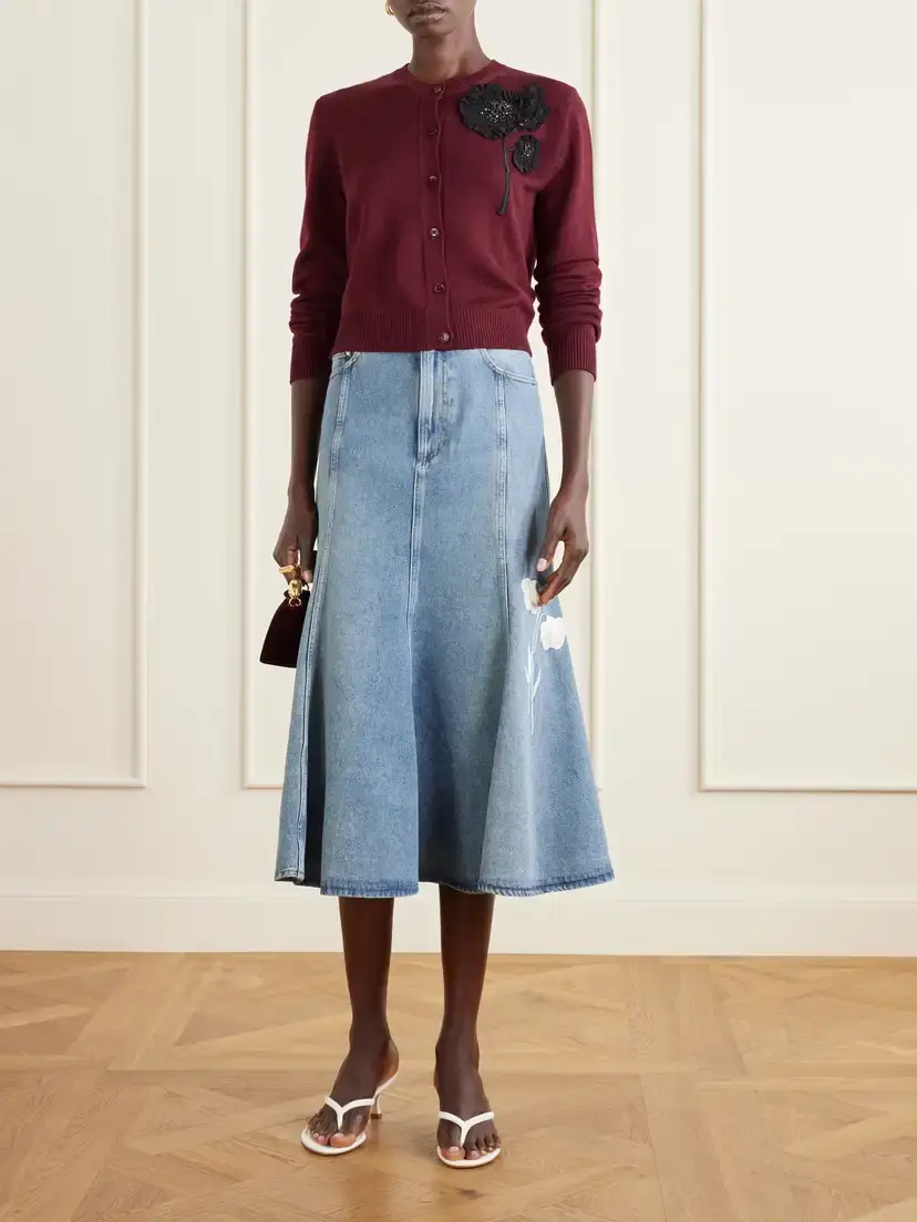 Erdem Embellished Ribbed Merino Wool Cardigan | Thumbnail 2 Erdem Embellished Ribbed Merino Wool Cardigan | Thumbnail 2