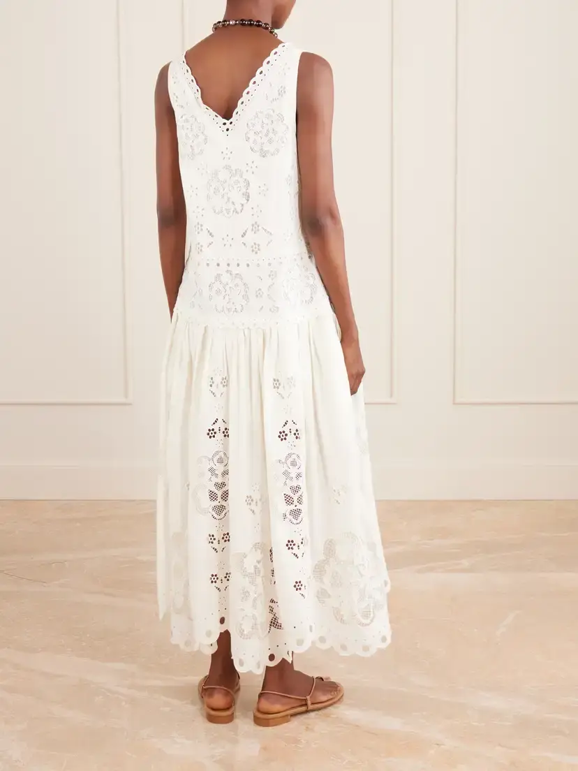 Sea Gardener Broderie Anglaise Cotton-blend Dress | Thumbnail 3 Sea Gardener Broderie Anglaise Cotton-blend Dress | Thumbnail 3