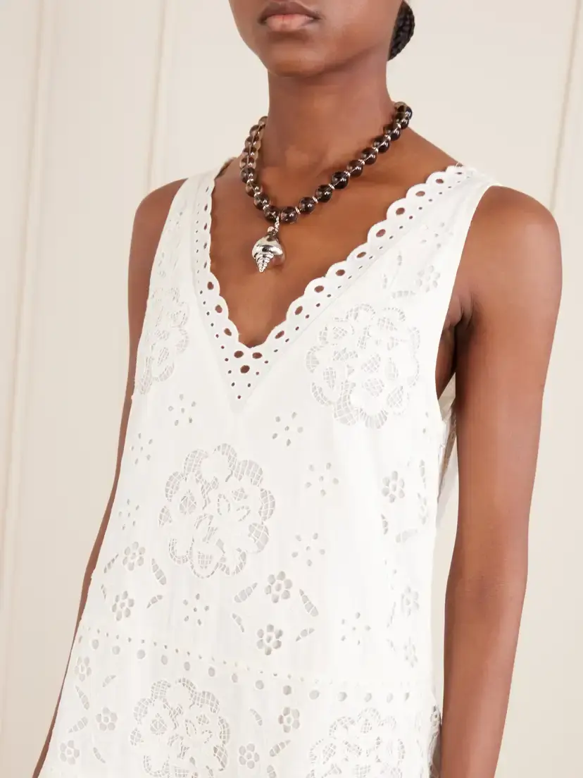 Sea Gardener Broderie Anglaise Cotton-blend Dress | Thumbnail 4 Sea Gardener Broderie Anglaise Cotton-blend Dress | Thumbnail 4