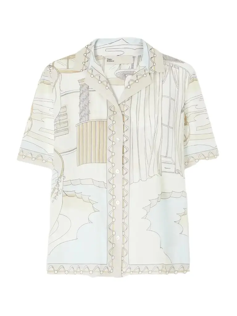 Tory Burch Printed Cotton-voile Shirt | Image 1 Tory Burch Printed Cotton-voile Shirt | Image 1