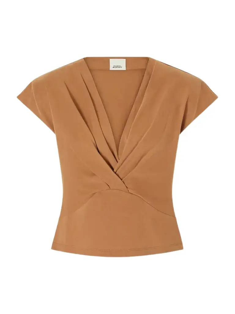 Isabel Marant Nadrine Gathered Cotton-jersey T-shirt | Image 1 Isabel Marant Nadrine Gathered Cotton-jersey T-shirt | Image 1
