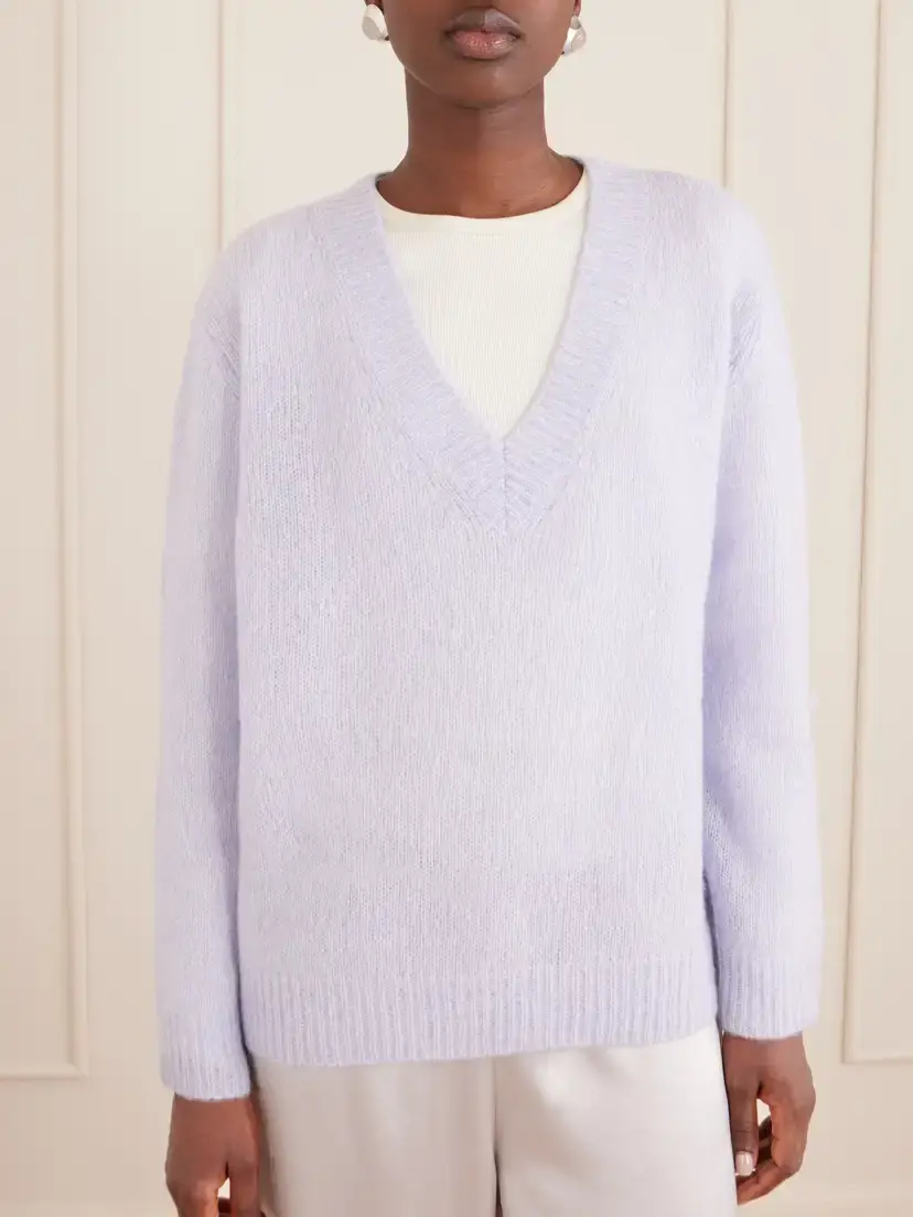 Lisa Yang Leona Cashmere And Silk-blend Sweater - Purple | Thumbnail 3 Lisa Yang Leona Cashmere And Silk-blend Sweater - Purple | Thumbnail 3