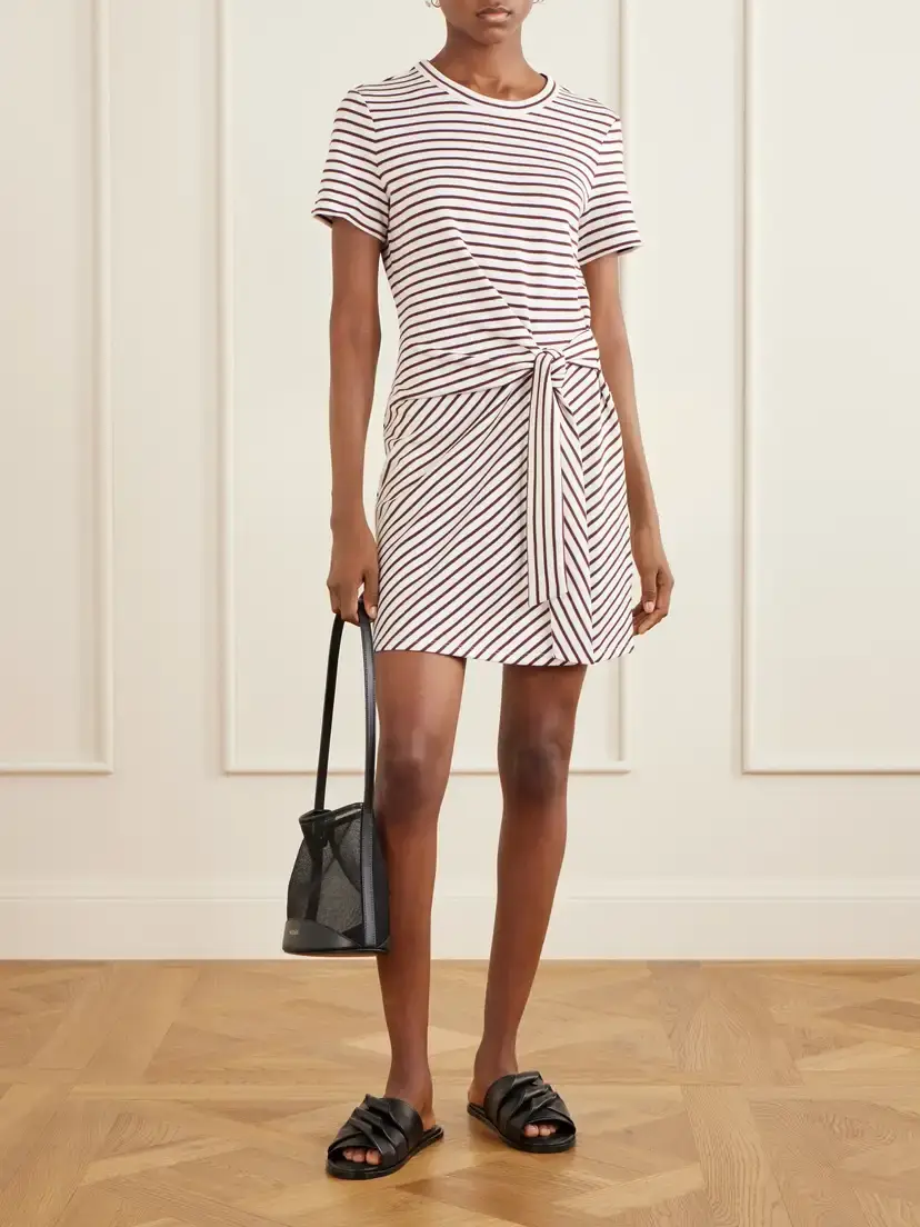 Veronica Beard Elvaris Striped Knotted Jersey Mini Dress | Thumbnail 2 Veronica Beard Elvaris Striped Knotted Jersey Mini Dress | Thumbnail 2
