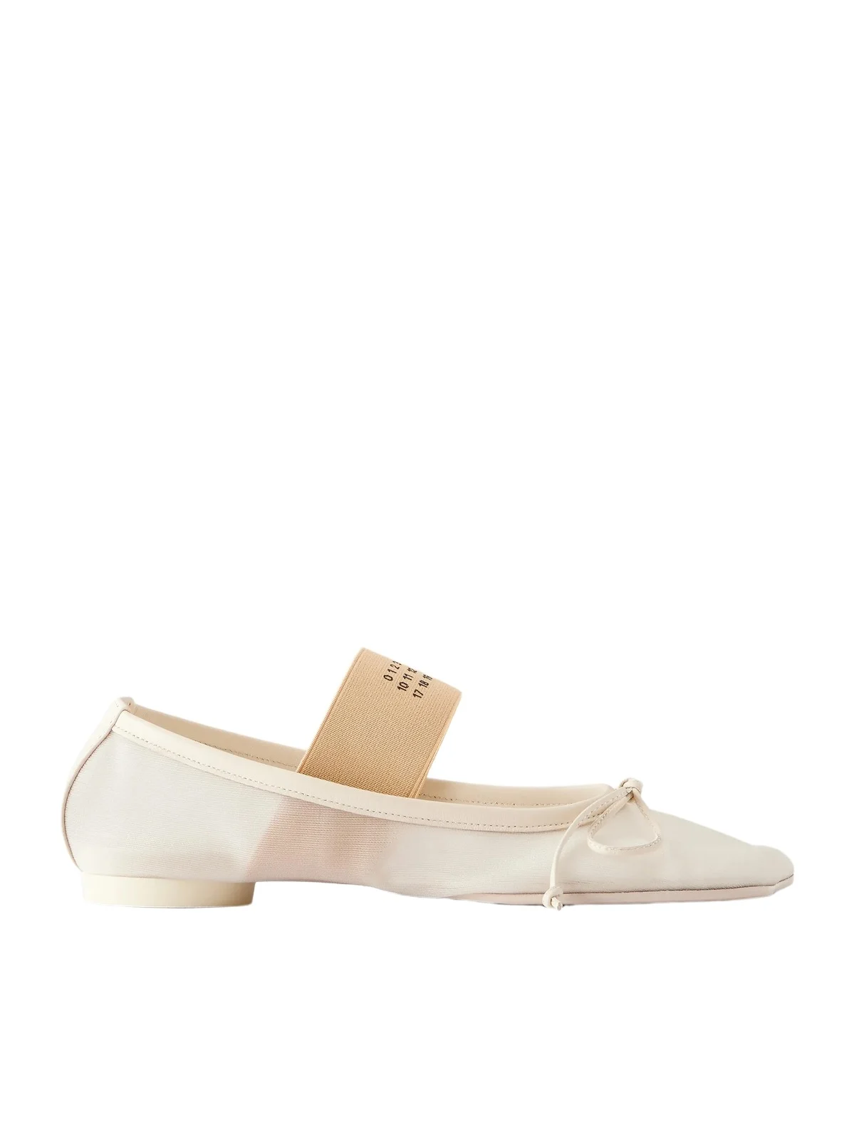 Logo-printed Leather-trimmed Mesh Ballet Flats Logo-printed Leather-trimmed Mesh Ballet Flats