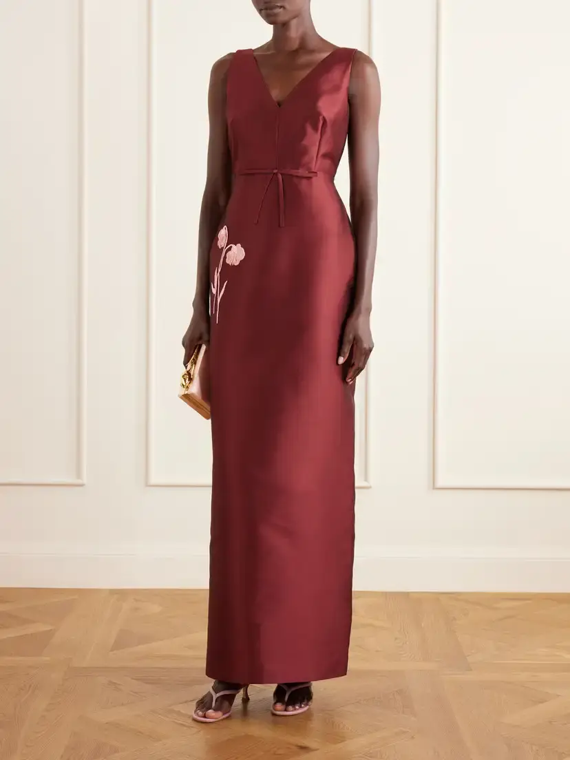 Erdem Bow-detailed Embroidered Mikado Gown | Thumbnail 2 Erdem Bow-detailed Embroidered Mikado Gown | Thumbnail 2
