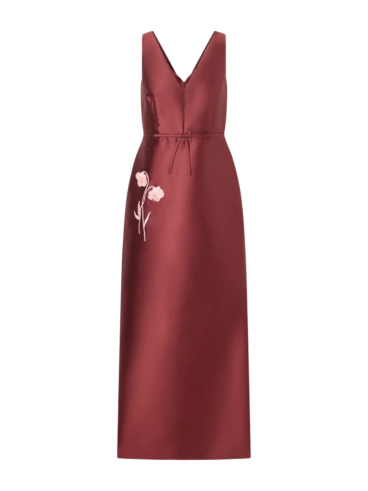 Erdem Bow-detailed Embroidered Mikado Gown