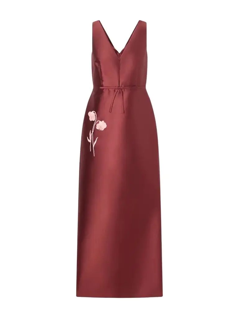 Erdem Bow-detailed Embroidered Mikado Gown | Image 1 Erdem Bow-detailed Embroidered Mikado Gown | Image 1