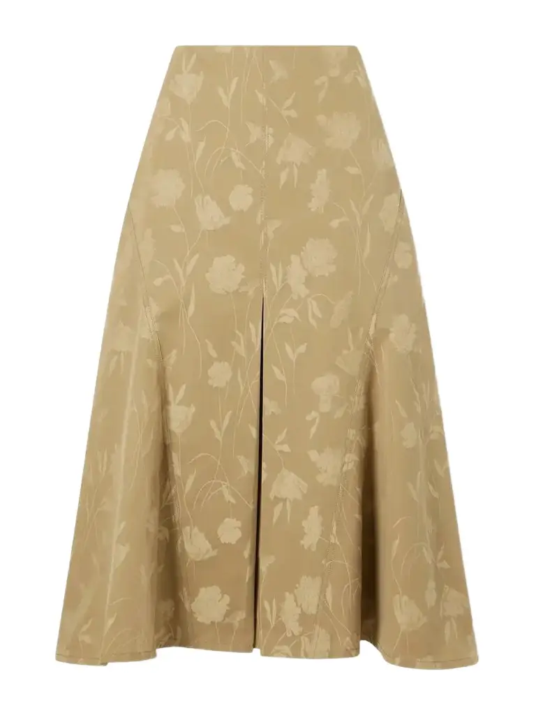 Erdem Floral-jacquard Cotton Midi Skirt | Image 1 Erdem Floral-jacquard Cotton Midi Skirt | Image 1