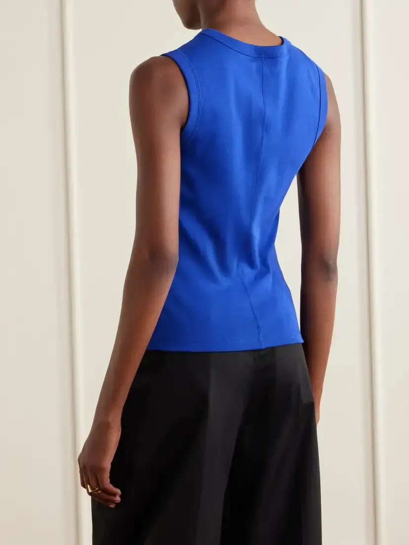 FLORE FLORE Esmé Ribbed Organic Cotton-jersey Tank | Thumbnail 3