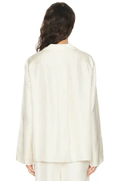 TOTEME Monogram Silk PJ Top | Thumbnail 3 TOTEME Monogram Silk PJ Top | Thumbnail 3