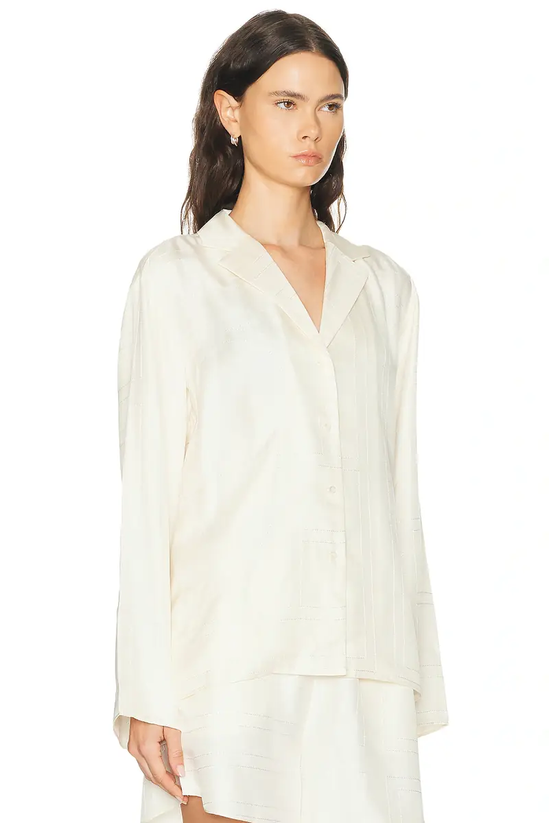 TOTEME Monogram Silk PJ Top | Thumbnail 7 TOTEME Monogram Silk PJ Top | Thumbnail 7