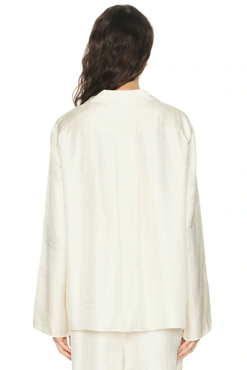 TOTEME Monogram Silk PJ Top | Thumbnail 8 TOTEME Monogram Silk PJ Top | Thumbnail 8