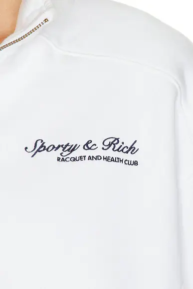 Sporty & Rich Syracuse Embroidered Quarter Zip Sweatshirt | Thumbnail 5 Sporty & Rich Syracuse Embroidered Quarter Zip Sweatshirt | Thumbnail 5