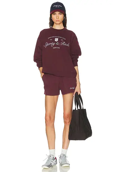 Sporty & Rich Syracuse Embroidered Crewneck Sweatshirt | Thumbnail 4 Sporty & Rich Syracuse Embroidered Crewneck Sweatshirt | Thumbnail 4