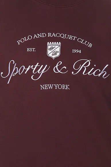 Sporty & Rich Syracuse Embroidered Crewneck Sweatshirt | Thumbnail 5 Sporty & Rich Syracuse Embroidered Crewneck Sweatshirt | Thumbnail 5