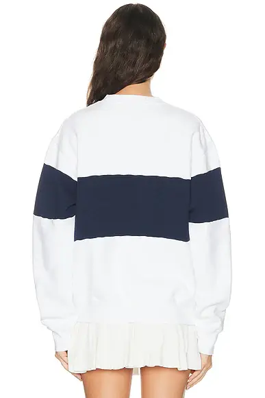Sporty & Rich Signature Logo Block Crewneck Sweatshirt | Thumbnail 3 Sporty & Rich Signature Logo Block Crewneck Sweatshirt | Thumbnail 3