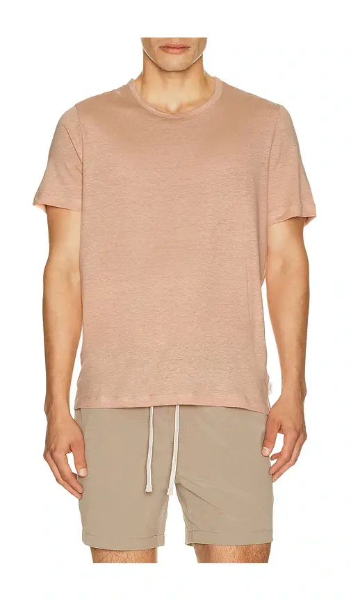 Onia Stretch Linen Crewneck Tee Shirt | Thumbnail 9