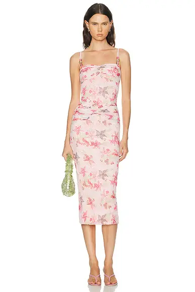 PatBo Orchid Bloom Chiffon Midi Dress | Image 1 PatBo Orchid Bloom Chiffon Midi Dress | Image 1