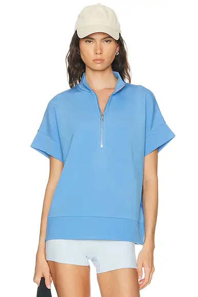 Varley Ritchie Half Zip Short Sleeve Sweatshirt | Image 1 Varley Ritchie Half Zip Short Sleeve Sweatshirt | Image 1