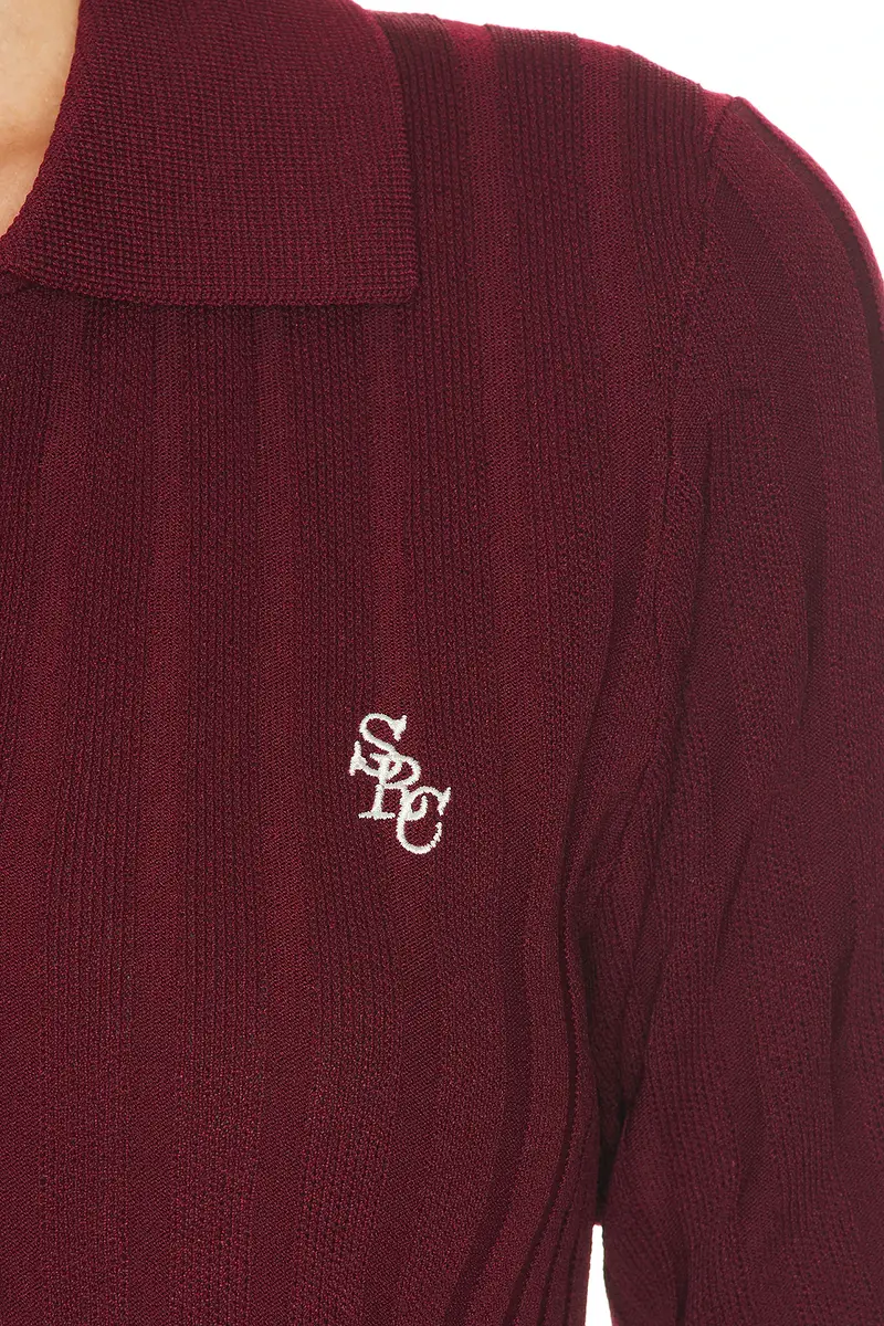 Sporty & Rich Signature Logo Ribbed Polo Top | Thumbnail 10