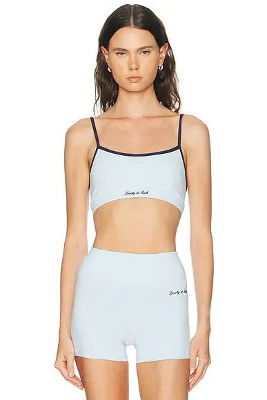 Sporty & Rich Signature Logo Sports Bra | Image 1 Sporty & Rich Signature Logo Sports Bra | Image 1