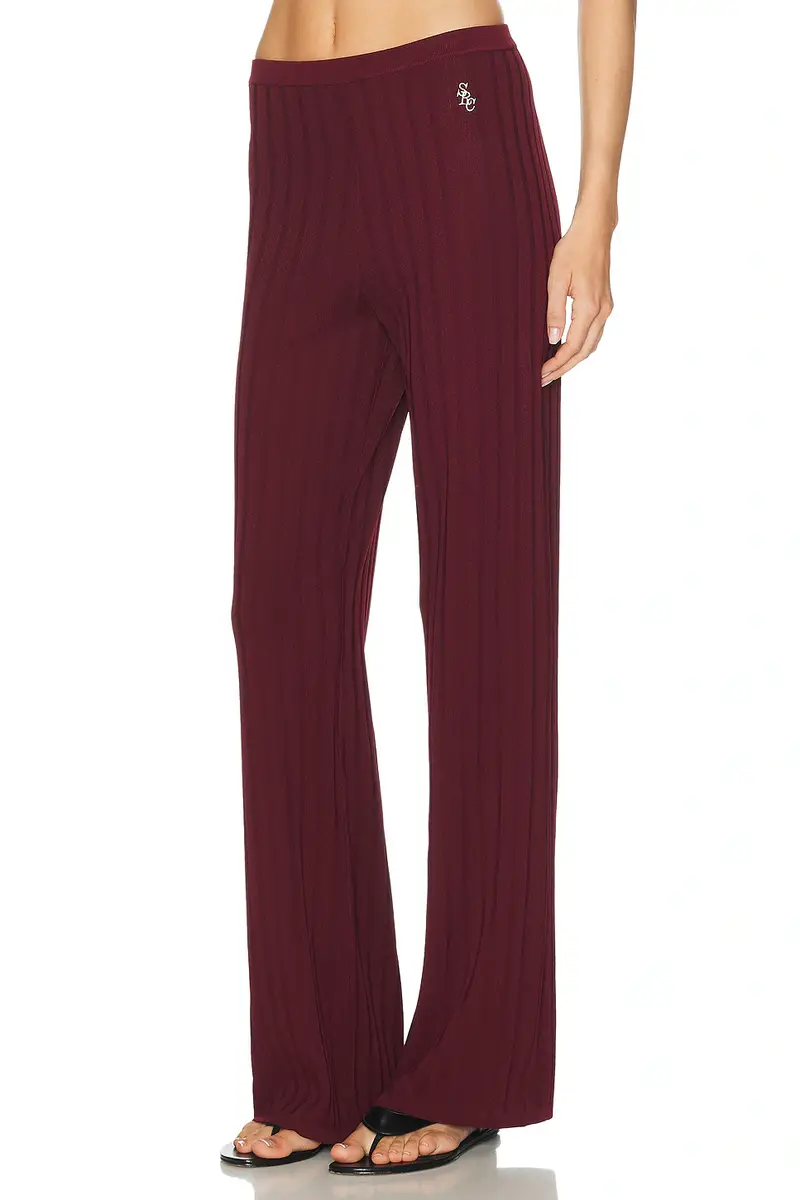Sporty & Rich Signature Logo Ribbed Pant | Thumbnail 3